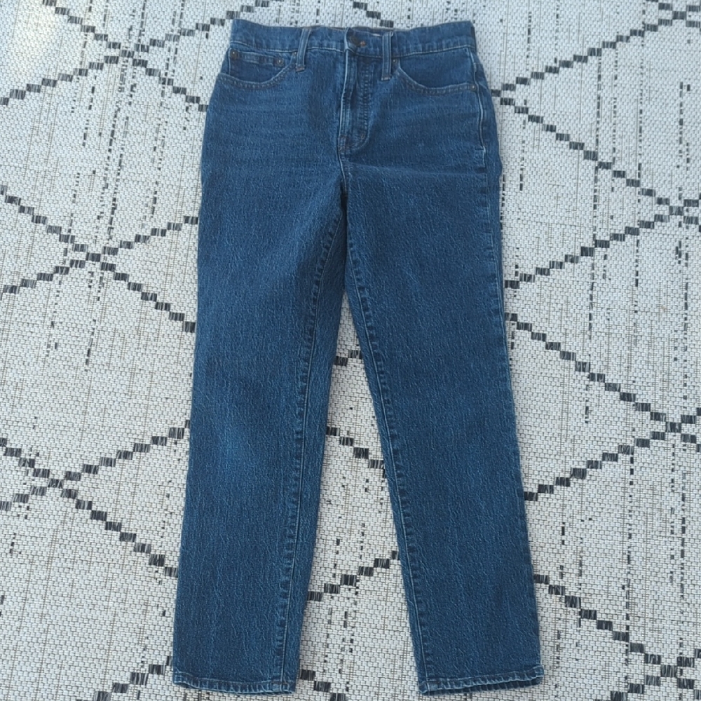 Madewell Straight Leg Jeans in Dark Blue Denim